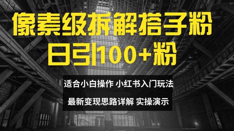 像素级拆解搭子粉，日引100+，小白看完可上手，最新变现思路详解【揭秘】-云商网创