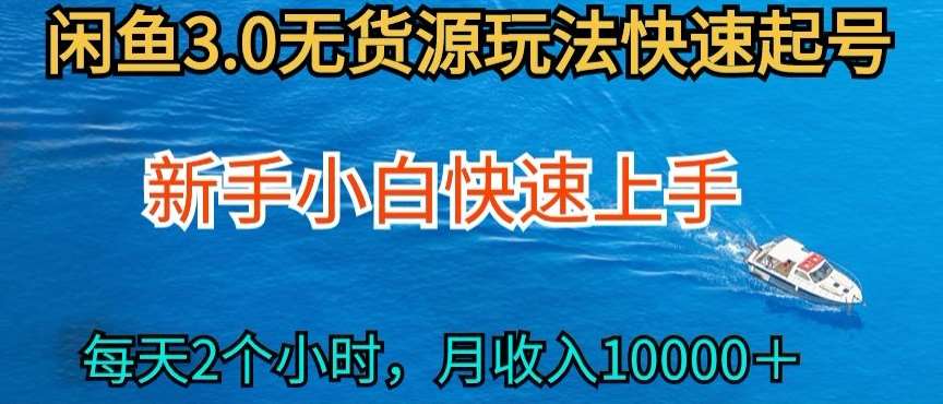 2024最新闲鱼无货源玩法，从0开始小白快手上手，每天2小时月收入过万【揭秘】-云商网创