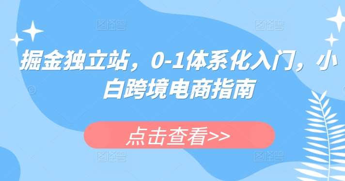 掘金独立站，0-1体系化入门，小白跨境电商指南-云商网创