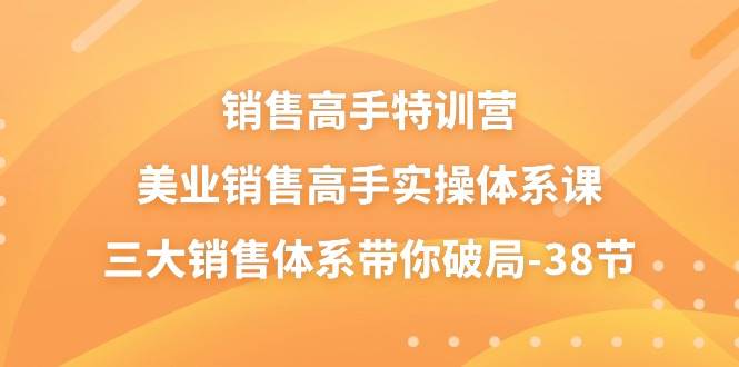 （10939期）销售-高手特训营，美业-销售高手实操体系课，三大销售体系带你破局-38节-云商网创