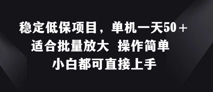 稳定低保项目，单机一天50+适合批量放大 操作简单 小白都可直接上手【揭秘】-云商网创