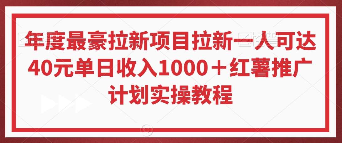 年度最豪拉新项目拉新一人可达40元单日收入1000＋红薯推广计划实操教程【揭秘】-云商网创