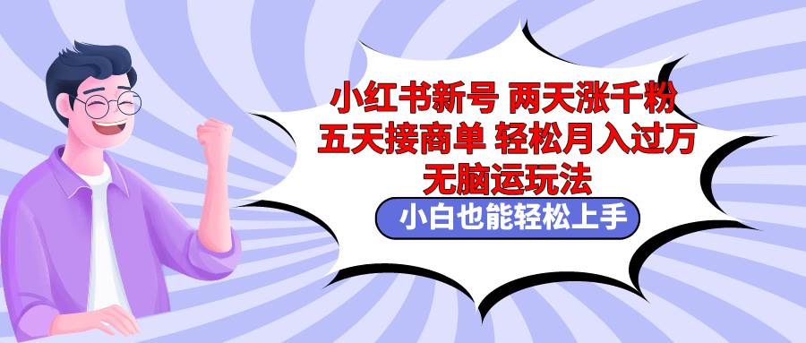 小红书新号两天涨千粉五天接商单轻松月入过万 无脑搬运玩法 小白也能轻…-云商网创