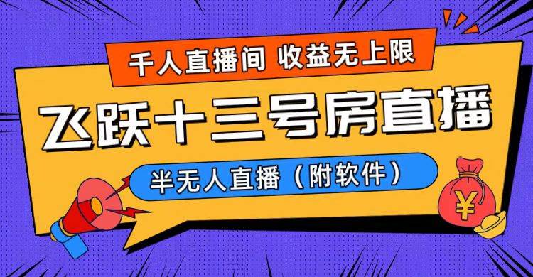 （8711期）爆火飞跃十三号房半无人直播，一场直播上千人，日入过万！（附软件）-云商网创