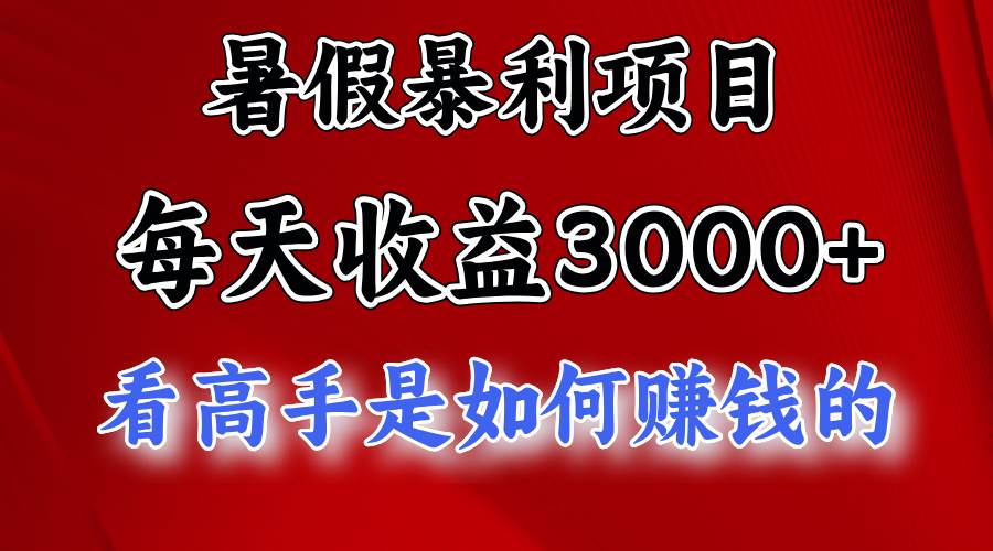 （11422期）暑假暴利项目，每天收益3000+ 努努力能达到5000+，暑假大流量来了-云商网创