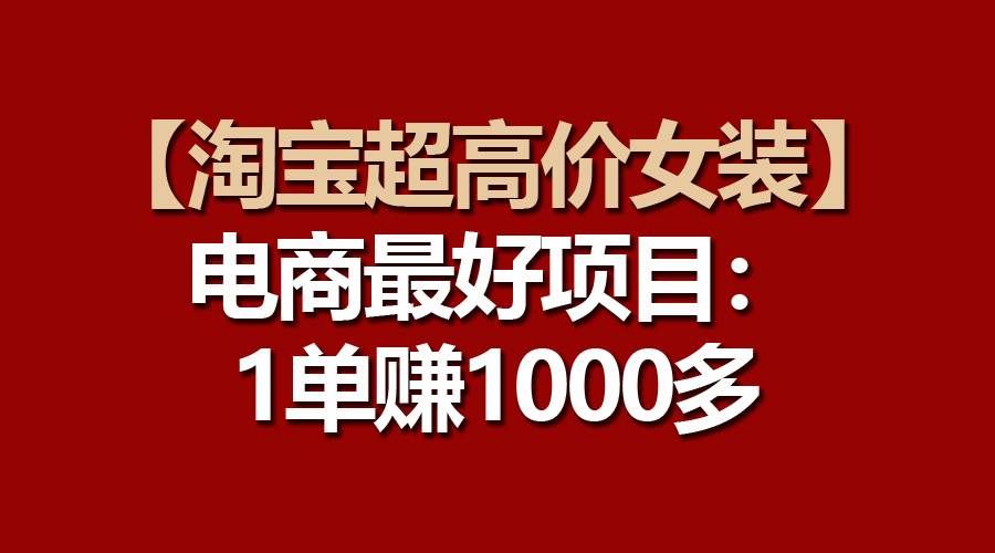 （10514期）【淘宝超高价女装】电商最好项目：一单赚1000多-云商网创