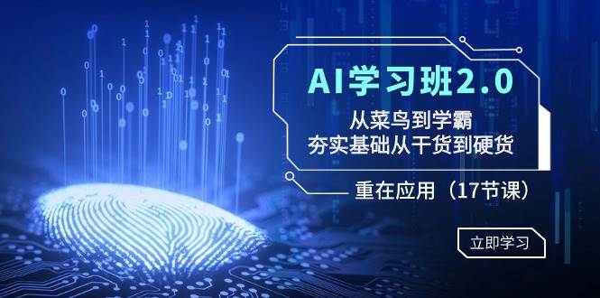 （8964期）AI学习班2.0：从菜鸟到学霸，夯实基础从干货到硬货，重在应用（17节课）-云商网创