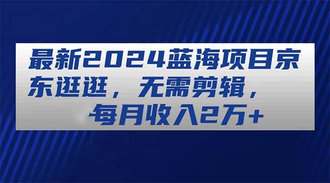 最新2024蓝海项目京东逛逛，无需剪辑，每月收入2万+-云商网创