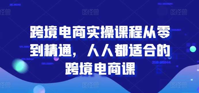 跨境电商实操课程从零到精通，人人都适合的跨境电商课-云商网创