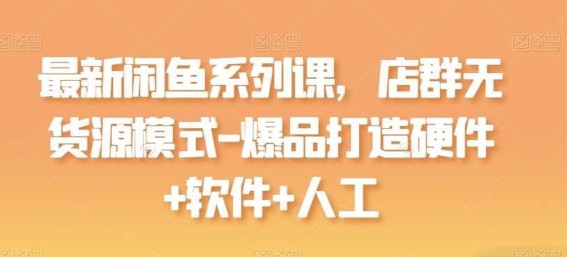 最新闲鱼系列课，店群无货源模式-爆品打造硬件+软件+人工-云商网创