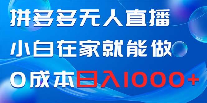 （8450期）拼多多无人直播，小白在家就能做，0成本日入1000+-云商网创