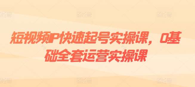 短视频IP快速起号实操课，0基础全套运营实操课，爆款内容设计+粉丝运营+内容变现-云商网创