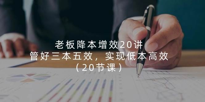 （11238期）老板 降本增效20讲，管好 三本五效，实现低本高效（20节课）-云商网创