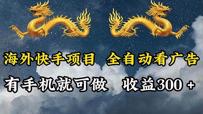 （12175期）海外快手项目，利用工具全自动看广告，每天轻松 300+-云商网创