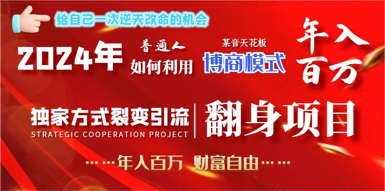 （9027期）2024年普通人如何利用博商模式做翻身项目年入百万，财富自由-云商网创