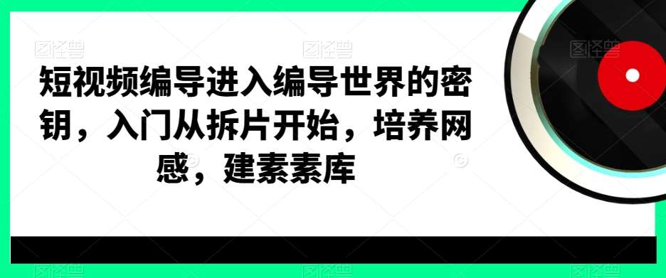 短视频编导进入编导世界的密钥，入门从拆片开始，培养网感，建素素库-云商网创