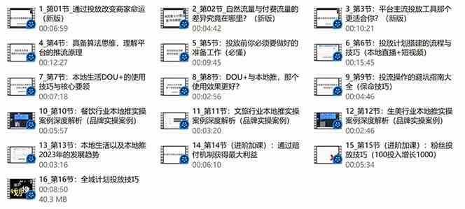 图片[3]-本地同城推核心方法论，本地同城投放技巧快速掌握运营核心（16节课）-云商网创