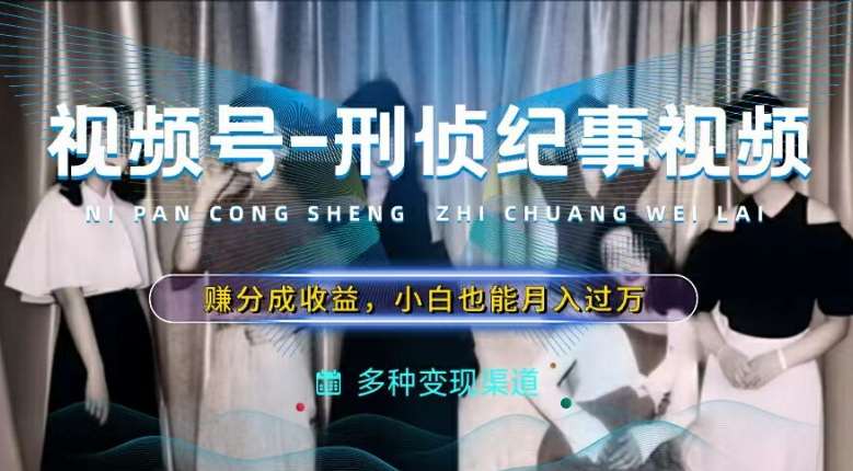利用刑侦纪实视频，赚视频号分成计划收益，操作简单，新手小白轻松月入过万【揭秘】-云商网创
