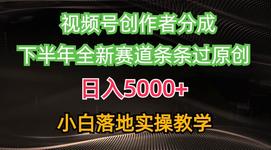 （10294期）视频号创作者分成最新玩法，日入5000+  下半年全新赛道条条过原创，小…-云商网创