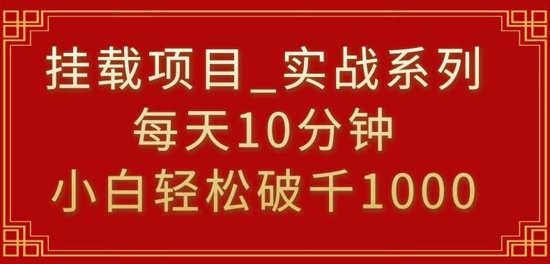 挂载项目，小白轻松破1000，每天10分钟，实战系列保姆级教程【揭秘】-云商网创