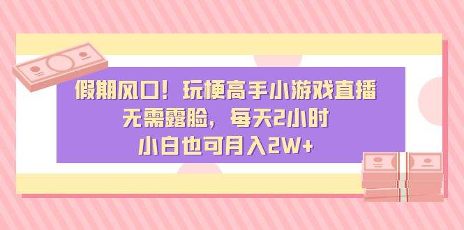 （8769期）假期风口！玩梗高手小游戏直播，无需露脸，每天2小时，小白也可月入2W+-云商网创