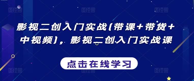 影视二创入门实战(带课+带货+中视频)，影视二创入门实战课-云商网创