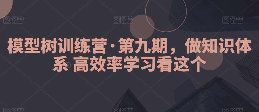 模型树训练营·第九期，做知识体系高效率学习看这个-云商网创