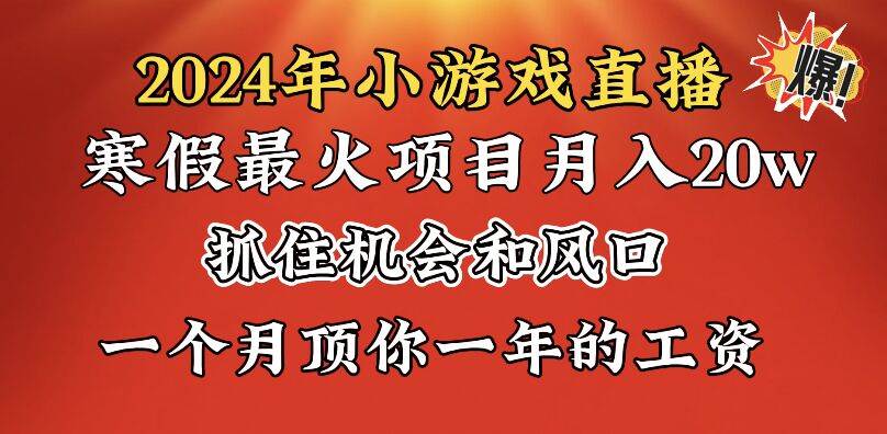 2024年寒假爆火项目，小游戏直播月入20w+，学会了之后你将翻身-云商网创