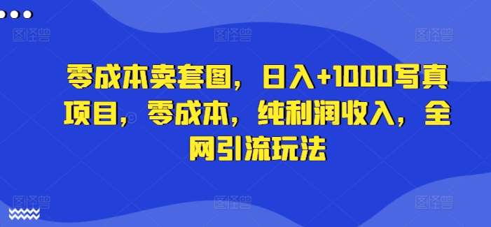 零成本卖套图，日入+1000写真项目，零成本，纯利润收入，全网引流玩法-云商网创