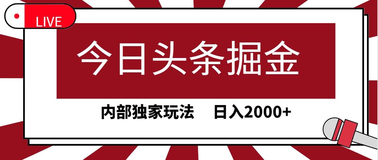 （9832期）今日头条掘金，30秒一篇文章，内部独家玩法，日入2000+-云商网创