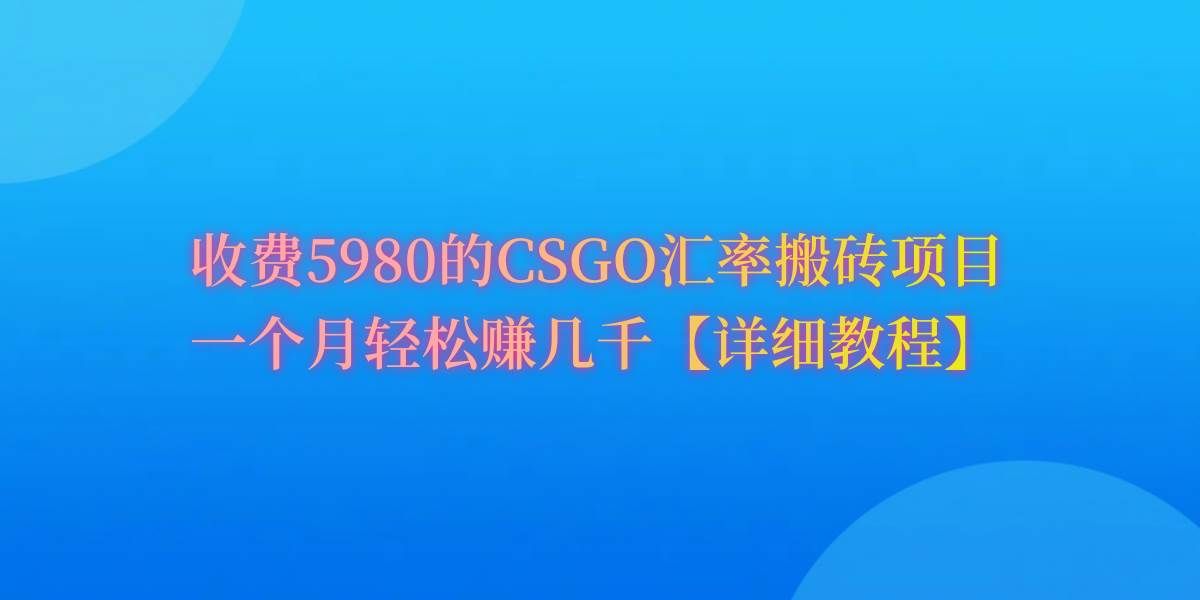 （9776期）CSGO装备搬砖，月综合收益率高达60%，你也可以！-云商网创