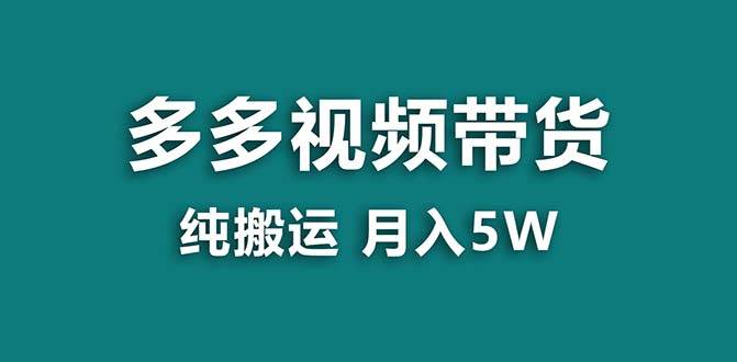 （8491期）【蓝海项目】拼多多视频带货 纯搬运一个月搞了5w佣金，小白也能操作 送工具-云商网创