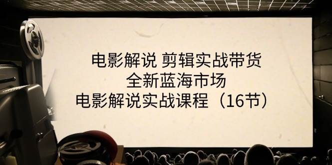（11367期）电影解说 剪辑实战带货全新蓝海市场，电影解说实战课程（16节）-云商网创