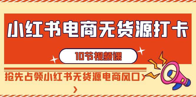 小红书电商无货源打卡，抢先占领小红书无货源电商风口（10节课）-云商网创