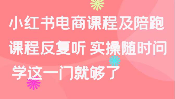 小红书电商课程及陪跑，课程反复听 实操随时问 学这一门就够了-云商网创