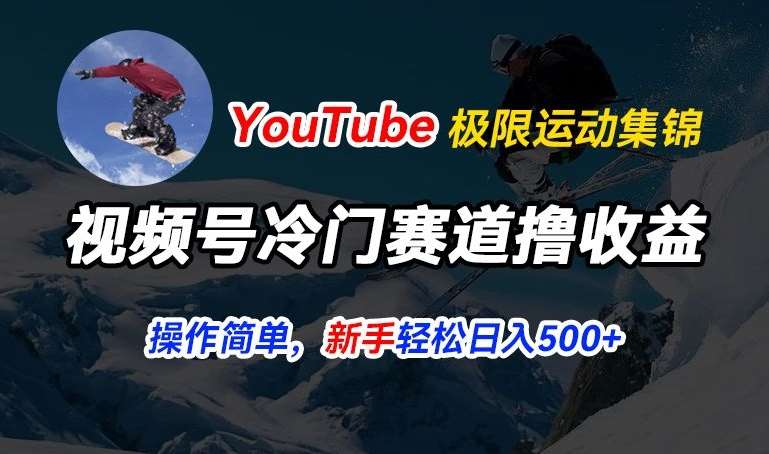 视频号冷门赛道撸收益，YouTube搬运极限运动集锦，暴力起号，操作简单流量高，轻松日入5张【揭秘】-云商网创