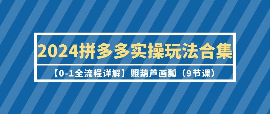 （9559期）2024拼多多实操玩法合集【0-1全流程详解】照葫芦画瓢（9节课）-云商网创