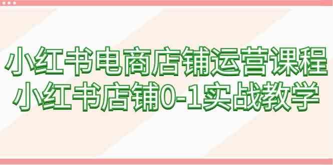 小红书电商店铺运营课程，小红书店铺0-1实战教学-云商网创