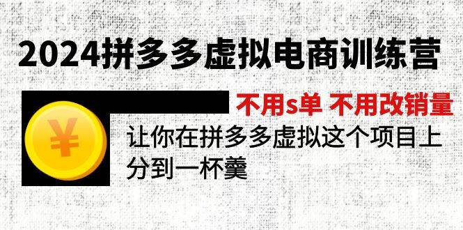 （12024期）2024拼多多虚拟电商训练营 不s单 不改销量  做虚拟项目分一杯羹(更新10节)-云商网创