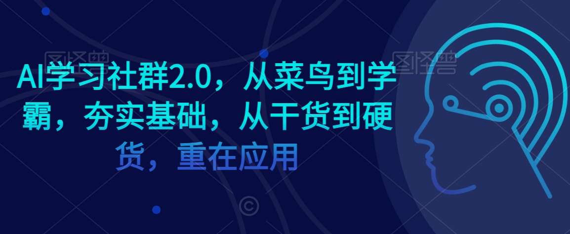 AI学习社群2.0，从菜鸟到学霸，夯实基础，从干货到硬货，重在应用-云商网创