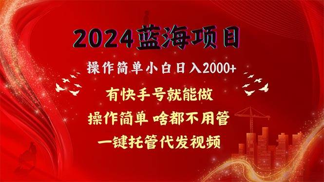 2024蓝海项目，网盘拉新，操作简单小白日入2000+，一键托管代发视频，…-云商网创