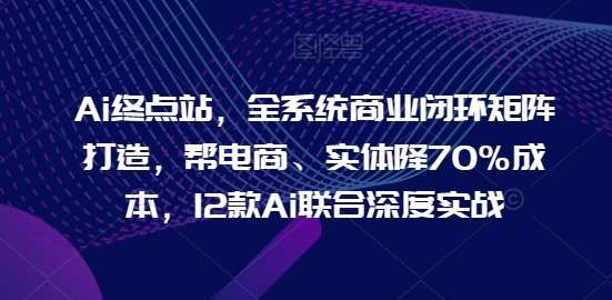 Ai终点站，全系统商业闭环矩阵打造，帮电商、实体降70%成本，12款Ai联合深度实战-云商网创