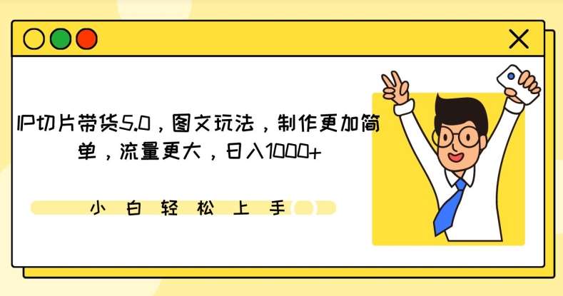 IP切片带货5.0，图文玩法，制作更加简单，流量更大，日入1000+【揭秘】-云商网创