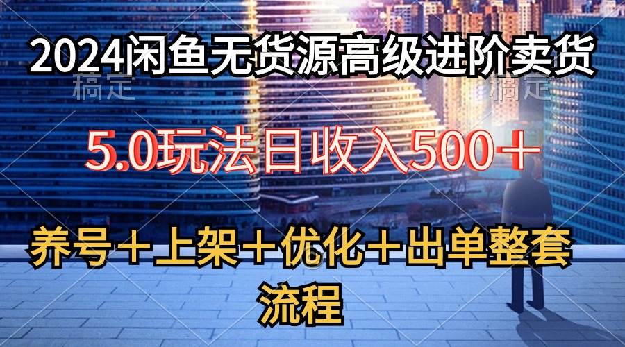 （10332期）2024闲鱼无货源高级进阶卖货5.0，养号＋选品＋上架＋优化＋出单整套流程-云商网创