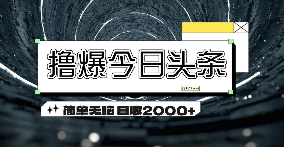 （11665期）撸爆今日头条 简单无脑操作 日收2000+-云商网创