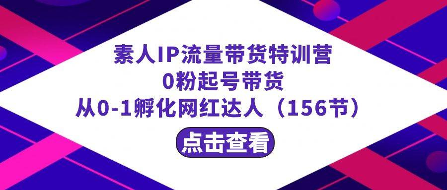 繁星·计划素人IP流量带货特训营：0粉起号带货 从0-1孵化网红达人（156节）-云商网创