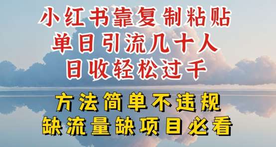 小红书靠复制粘贴单日引流几十人目收轻松过千，方法简单不违规【揭秘】-云商网创