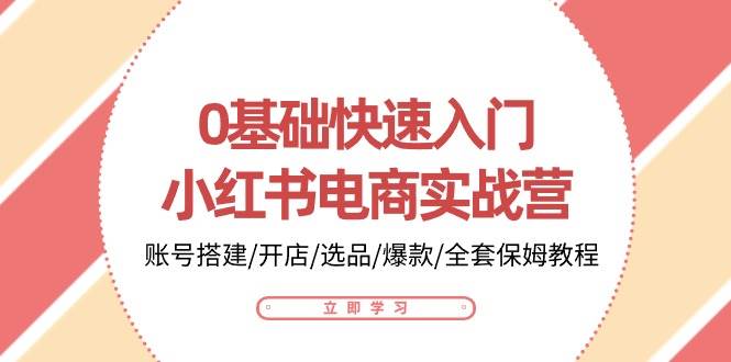 0基础快速入门小红书电商实战营：账号搭建/开店/选品/爆款/全套保姆教程-云商网创