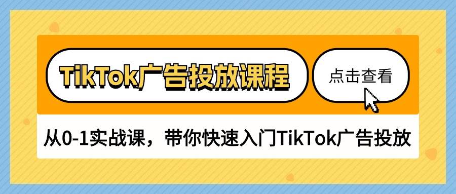 （10731期）TikTok广告投放课程，从0-1实战课，带你快速入门TikTok广告投放（30节课）-云商网创