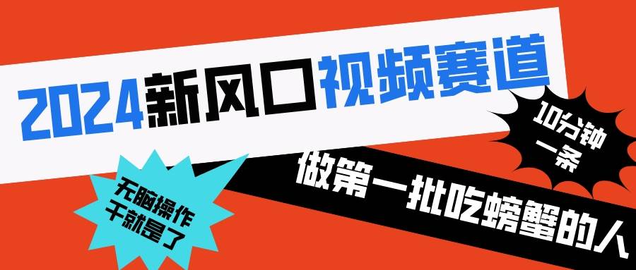 2024新风口视频赛道 做第一批吃螃蟹的人 10分钟一条原创视频 小白无脑操作1-云商网创